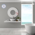 Miniatyrbild 3 av 5: Vattentät väggklocka för inomhus- och utomhusbruk, 1 st batteridriven kvalitetskvartsklocka för utomhusbruk/pool/uteplats/hem - Blå