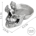 Miniatyrbillede 5 af 5: Skalle Brillestel Stativ, Solbriller Brille Display Stativ, Nøgleholder Harpiks Skulpturer til Hjem, Kontor, Skrivebord, Natbord (Sølv)