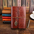 Miniatyrbillede 5 af 5: Retro Blade Blad Pendanter PU Læder Cover Løs Blad Blank Skrive Journal Notebook Dagbog Gave (Brun, A7(5 tommer))