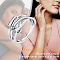 Miniatyrbild 5 av 5: Ångest Ring, Fidget Ring Ångest Ringar  Spinner Ring, Silverpläterade Fidget Ringar för Ångest Stressavlastare Spinner Ringar, Justerbara Ringar