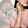 Miniatyrbillede 5 af 5: Angstring, Fidget Ring Angst Ringe  Spinner Ring, Sølvbelagt Fidget Ringe til Angst Stressaflastning Spinner Ringe, Justerbare Ringe