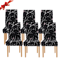 Miniatyrbild 1 av 5: Stretchig matstolsskydd, universellt tvättbart stolsöverdrag, lätt att rengöra stolsöverdrag (6 stycken) 2