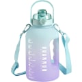 Pikkukuva 1 / 5: 2,2 litran vesipullo BPA-vapaa 2,2 litran juomapullo oljella ja aikamerkinnöillä Vesi pullo Gradient Värit Purple