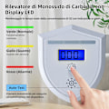 Miniatyrbild 4 av 5: Kolmonoxiddetektor med hörbart alarm, högkänslig CO-sensor, LED-display, enkel installation, uppfyller EN 50291 för hemsäkerhet.
