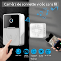 Miniatyrbillede 2 af 5: Generisk Trådløs Video Dørklokke, 1080P HD Nattesynsovervågning, Vejrbestandig, Hjemmeintercom, Understøtter Tovejs Stemmeopkald.