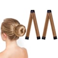 Miniatyrbillede 1 af 5: Hårbolle Shaper, 2 stk. Easy Donut Bun Maker til hår, fransk twist fold wrap snap band