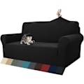 Miniatyrbillede 1 af 5: 1-delt sofaovertræk til 3-personers sofa med høj elasticitet, sofaovertræk til kæledyr, hundevenligt, skridsikkert møbelbeskytter (sort)