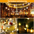 Miniatyrbild 5 av 5: Utomhus ljusslinga, batteridriven, 10 m 80 LED-boll ljusslinga, glob ljusslinga för Halloween, jul, inomhus, utomhus, trädgårdsdekoration crystal