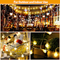 Miniatyrbillede 5 af 5: Udendørs fe-lys, batteridrevet, 10 m 80 LED kugle-fe-lys, globe-fe-lys til Halloween, jul, indendørs, udendørs, havedekoration crystal