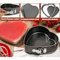 Miniatyrbilde 3 av 5: 2 stk hjerteformet springformform 9 tommer nonstick hjerte ostekakeform, stor hjertekakeform, valentinsdagsbaking