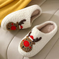 Miniatyrbild 3 av 5: Luftiga Tofflor för Kvinnor Män Varma Mysiga Plysch Fuzzy Kudde Tofflor Slip-on Hus Tofflor för Inomhus och Utomhus, 2.5/3UK, En Rensa Röd