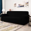 Miniatyrbild 1 av 5: Piece Rhombus Soffa Överdrag Stretch Tyg Soffa Överdrag Möbler Skydd för Soffa 3-Sits Soffa Skyddande Överdrag för Vardagsrum Polyester Hållbar black