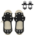 Miniatyrbilde 1 av 5: Crampons ispigger for sko og støvler, sklisikre ispigger, trekkraftpigger med 11 stålpigger for vintergåing, klatring, fotturer, isfiske M M