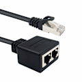 Pikkukuva 2 / 5: RJ45 1 uros 2 naarasadapteri LAN Ethernet -kaapelin jatkamiseen (käytä samanaikaisesti) Surffaa verkossa samanaikaisesti