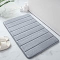 Miniatyrbillede 3 af 5: Memory Foam Bademåtte, 40 x 60 cm, Ekstra Blød Skridsikker Bademåtte, Super Absorberende Bademåtter til Badeværelsesgulv, Maskinvaskbar  Lysegrå Light Grey