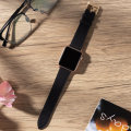 Miniatyrbild 5 av 5: Apple Watch läderarmband, äkta läderersättning för Apple Watch Series 9 8 7 6 5 4 3 2 1 & iWatch SE, Ultra (38mm 40mm 41mm, Svart) Black