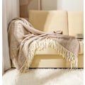 Miniatyrbillede 2 af 4: Blød tæppe, sengetæppe, sofa, uldtæppe, tæppe, sofatæppe, fluffy sofatæppe, merinouldtæppe, fluffy varmt plaid Khaki 130*220cm