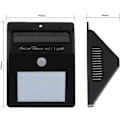 Miniatyrbillede 3 af 5: 16 LED solcellelampe med bevægelsessensor og lyssensor til automatisk tænd og sluk [Energiklasse A+++]