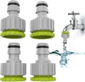 2-i-1 Krankoppling - 4-pack, 1/2” och 3/4” Trädgårdskrankoppling Krankoppling, Slangkopplingssats