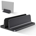 Miniatyrbillede 1 af 5: Vertikal bærbar computer stand, aluminium bærbar computer stand, justerbar skrivebords bærbar computer stand, sort Black