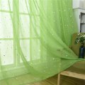 Miniatyrbild 4 av 5: Stjärntullgardin, genomskinlig stjärngardin för sovrum glitterstjärna voile gardinpanel voile nätgardin (100x270CM, grön, 1 gardin) Green
