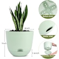 Miniatyrbild 2 av 5: Självbevattnande blomkrukor för inomhus- och utomhusbruk Gröna 17 cm (3 st) Green M