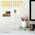 Miniatyrbillede 4 af 5: Hjerteformet bordkort memoholder noteklips 10 stk. (guld)