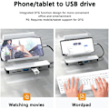 Pikkukuva 5 / 5: Hub USB C, USB C -monitoiminen sovitin MacBook Prolle, 6-in-1 USB C - HDMI -keskitin (4K HDMI USB3.0 USB2.0 SD/TF -kortinlukija 87W PD)