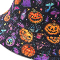 Miniatyrbilde 5 av 5: Halloween bøttehatt strand solhatt morsom fiskehatt for kvinner, reversibel dobbeltsidig slitasje