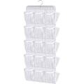 Miniatyrbillede 1 af 5: 30 store lommer sko hængende opbevaring arrangør til garderobe skinne rack dobbeltsidet med roterende bøjle mesh sko arrangør, hvid White