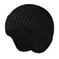 Miniatyrbillede 1 af 5: Vinterhue til kvinder, strikket hue med øreklapper til mænd, bløde huer termiske, vinterhue unisex, varm chunky hue med manchet Black