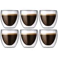 Kaffekop - Original - Glas - Dobbeltvæg - 80 ml - Sæt med 6 stk.