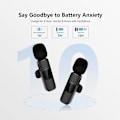 Miniatyrbild 5 av 5: Trådlösa mikrofoner för iPhone iPad, Clip-on Lapel Lavalier Bluetooth-mikrofon för videoinspelning, PC, bärbar dator, livestreaming (iOS och USB-C/2 mikrofoner)