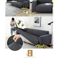Miniatyrbild 4 av 5: Piece Rhombus Soffa Överdrag Stretch Tyg Soffa Överdrag Möbler Skydd för Soffa 3-Sits Soffa Skyddande Överdrag för Vardagsrum Polyester Hållbar grey