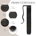 Miniatyrbillede 3 af 5: Lang Ponytail Extension, Lige Syntetisk Fletning Hår Extension black
