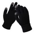 Dam vinterhandskar, stickade handskar, pekskärmshandskar, sport, varma och vindtäta vinterhandskar black