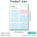 Miniatyrbillede 2 af 5: To Do List Notepad - Udateret daglig planlægger 52 ark rive af 15 x 21cm opgaveplanlægningspuder, To Do List Notebook Checkliste