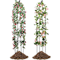 Miniatyrbilde 1 av 4: Obelisk Rankegitter for Klatreplanter Utendørs 180 cm, Hagetårn Rankegitter for Potteplanter Innendørs med Vridningsbånd 120 cm