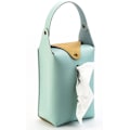 Miniatyrbillede 1 af 5: Hængende Tissue Box Pu Læder Bil Tissue Holder Bærbar Serviet Box Cover med Snap til Bil Badeværelse Køkken(Søgrøn) Blue
