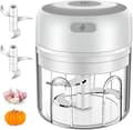 Elektrisk matberedare, 250 ml sladdlös elektrisk köttkvarn, mini bärbar mixer för barnmat, kött, vitlök