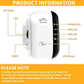 Miniatyrbild 2 av 5: WiFi Repeater, 300Mbps WiFi Förlängare, 2.4GHz WiFi Förstärkare med Repeater/AP Läge och WPS Funktion, med Ethernet Port och Strömgränssnitt