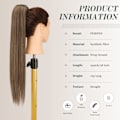 Miniatyrbild 4 av 5: Lång Ponytail Extension, Rak Syntetisk Fläthår Extension gold