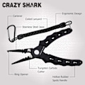 Miniatyrbild 3 av 5: Fiskepliers, rostfria fiskeverktyg, volframkarbidskärare, splitringstång, fiskegåvor till män (svart) Black