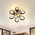 Miniatyrbillede 1 af 5: LED-loftslampe, sort, lille loftslampe til entreen, 30 W køkkenlampe, moderne varm hvid soveværelseslampe, 3000K geometrisk designlampe