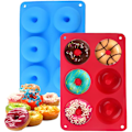 Miniatyrbild 1 av 5: 2 st Silikon Donutformar 6 Hålrum Non-Stick Säker Silikon Donut Bakform Silikon Doughnut Form för Tårta Kex Bagels Muffins