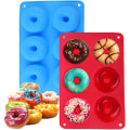 Miniatyrbillede 1 af 5: 2 stk. silikone donutforme 6 hulrum non-stick sikker silikone donut bageform silikone donutform til kage kiks bagels muffins