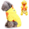 Miniatyrbillede 1 af 5: Sød And Regnfrakke til Små Hunde med Hætte Snore Regnjakke Heldragt 4 ben Jumpsuit Letvægts Vandtæt Tøj, Gul XS XS