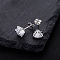 Miniatyrbillede 3 af 4: Sølv Cubic Zirconia Øreringe - 8mm Runde Cubic Zirconia Stik Øreringe