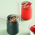 Miniatyrbillede 4 af 5: Automatisk tandstikdispenser, Pop-up automatisk tandstikdispenser, bærbar tandstikholder uden tandstik (mørkegrøn)