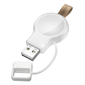 Miniatyrbillede 1 af 4: Trådløs oplader til Apple Watch, bærbar USB-oplader med let magnetisk hurtigopladning til Apple Watch Series 1-6 (hvid)